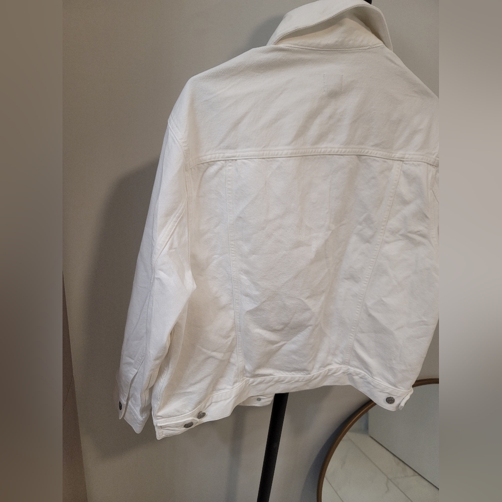 J.Crew White Denim Jacket Size Large New NWT - Picture 6 of 7